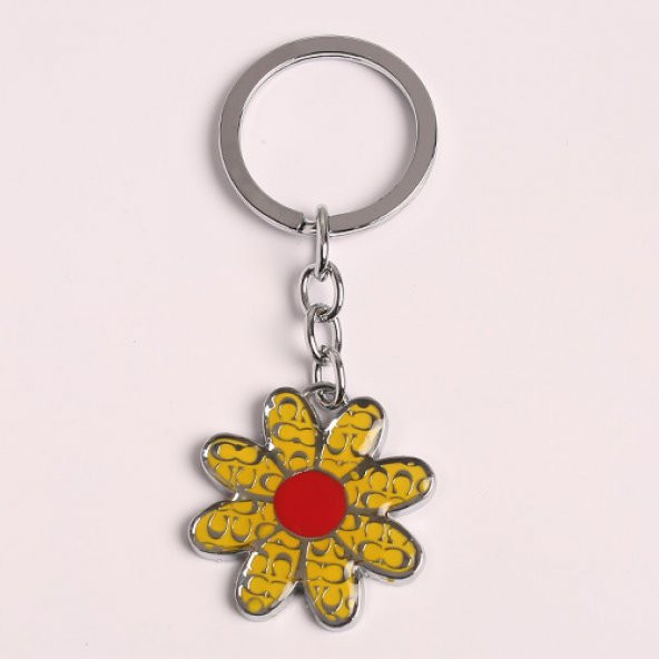 ÇİÇEK TASARIMLI METAL ANAHTARLIK-SARI285/MDL-1525 ürün görseli 1