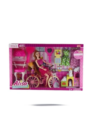 Bisikletli Barbie Bebek Seti 2550 - Resim 2