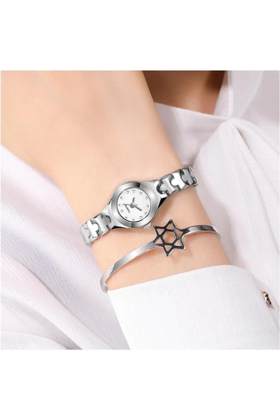 Küçük Kasa Metal Kadın Kol Saati KKS00010 ürün görseli 1