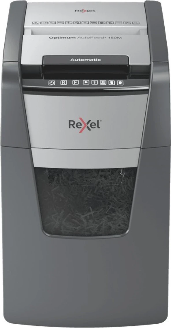 Rexel Optimum Autofeed+ 150M Otomatik Mikro Kesim Evrak Imha Makinesi ürün görseli 1