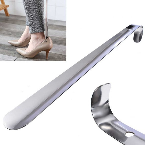 hagiki 40cm Kerata Ayakkabı Çekeceği Metal Kalın Çelik Kerata Krom 40 cm ürün görseli 1