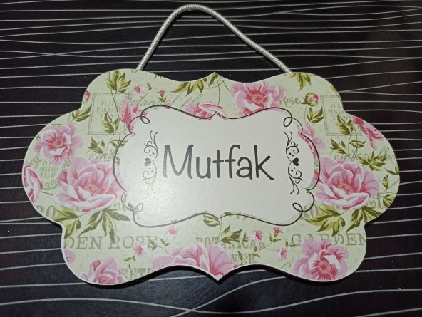 gik Mutfak Oda İsimliği Gül Desenli Kapı Süsü ürün görseli 1