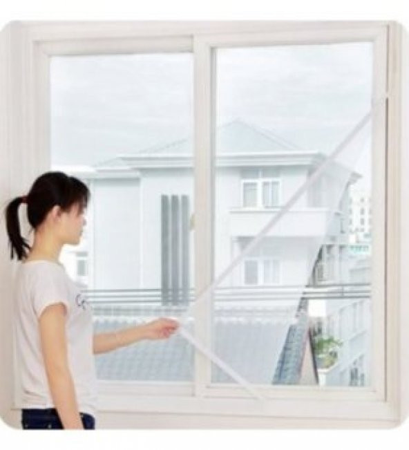 hagiki 130X150 Cm Hazır Pencere Sinekliği 4 Mt Cırt Bant Hediye Tak Çıkar Tül Sineklik (5 Adet) ürün görseli 1