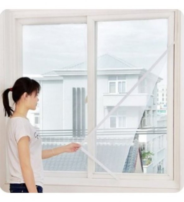 hagiki 130X150 Cm Hazır Pencere Sinekliği 4 Mt Cırt Bant Hediye Tak Çıkar Tül Sineklik (1 Adet) ürün görseli 1