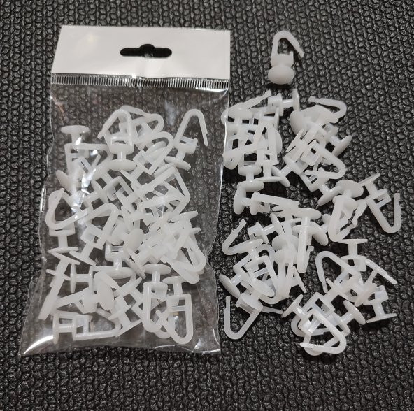 Hagiki 30 Adetli Çengelli Geçmeli Perde Düğmesi Plastik Perde Ruleti Geçmeli Çengelli 30 Adetli ürün görseli 1