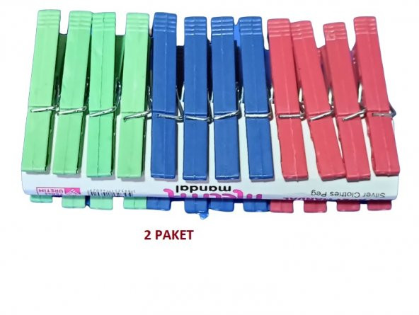 hagiki (2 Adet) 24 Lü Plastik Mandal Çamaşır Mandalı ( 2 Adet) ürün görseli 1