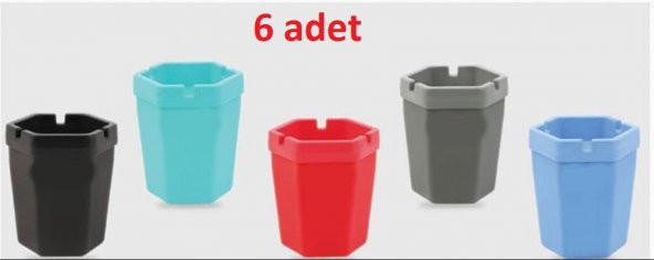 hagiki (6 ADET) Kokusuz Küllük Renkli Köşeli Dumansız Sigara Küllüğü (6 ADET) ürün görseli 1