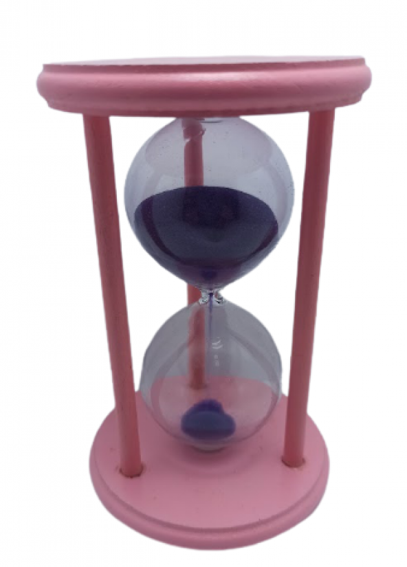 hagiki (1 Adet) Pembe Kum Saati 5 Dakika Süreli Ahşap Küçük Boy (1 Adet) ürün görseli 1