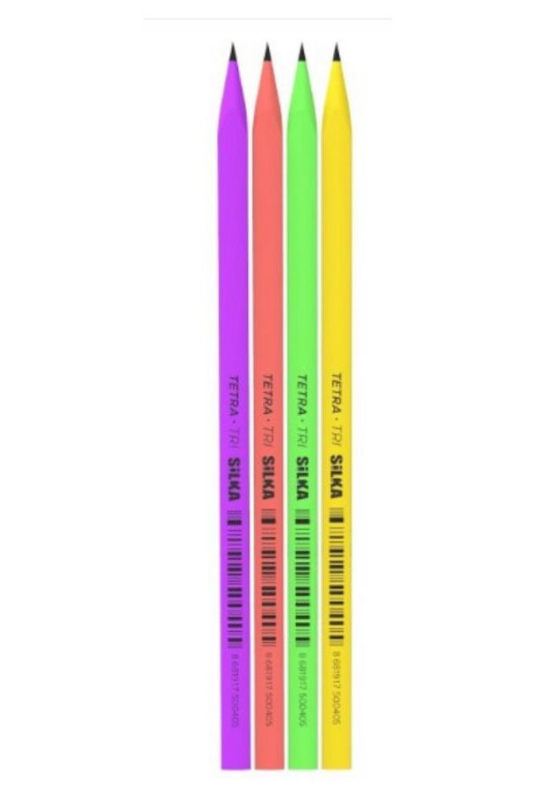 Kurşun Kalem 4 Renk Üçgen Neon 1 Paket Silka Tetra Neon Üçgen Kurşun Kalem ürün görseli 1