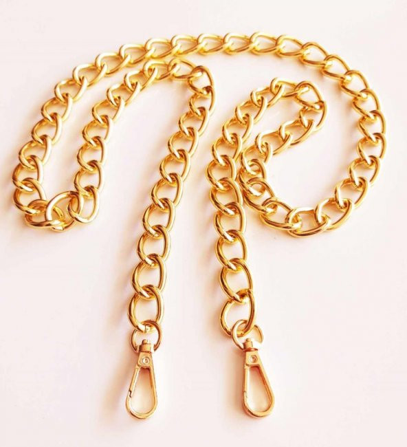 Angel Çanta Aksesuar Light Gold Renk 16X22 Mm Çanta Zinciri Kancalı (120 Cm) ürün görseli 1