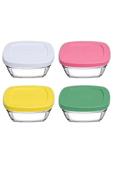 Paşabahçe Pudding 96840 Saklama Kabı Renkli 4'lü 310 cc ürün görseli 1