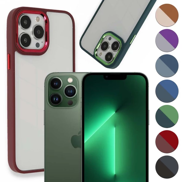 iPhone 13 Pro Kılıf Luna Lens Kamera Çerçeveli Silikon Kapak ürün görseli 1