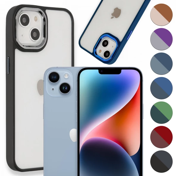iPhone 14 Plus Kılıf Luna Lens Kamera Çerçeveli Silikon Kapak ürün görseli 1