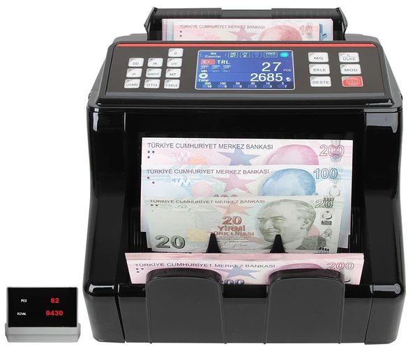 Hunter HI2200 Karışık Para Sayma Makinesi, Tl, Euro ve Usd Sahte Yakalama +Müşteri Ekranı -Avrupa'nın En Büyük Markası ürün görseli 1