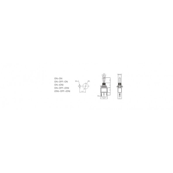 TOGGLE SWITCH YAYLI ON-OFF-MOM 6mm MTS-113 - Resim 2
