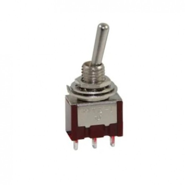TOGGLE SWITCH (ON)-OFF-(ON) 3P (MTS-123) YAYLI AKALİTE (KIRMIZI) ürün görseli 1