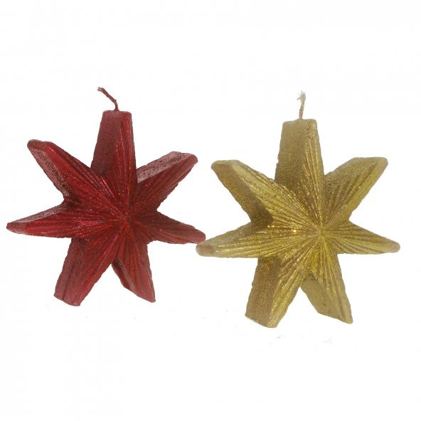 3x11cm Yılbaşı Mumu Yıldız Mum - Resim 7