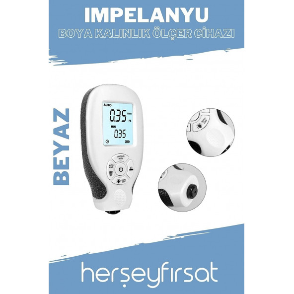 Impelanyu Boya Kalınlık Ölçer Cihazı-Beyaz ürün görseli 1