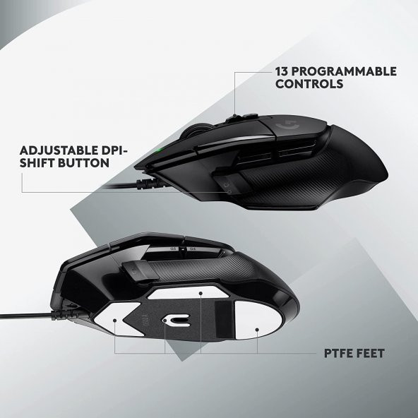Logitech G502 X Kablolu Hero 25K Sensörlü Rgb Aydınlatmalı Oyuncu Mouse - Siyah - Resim 6