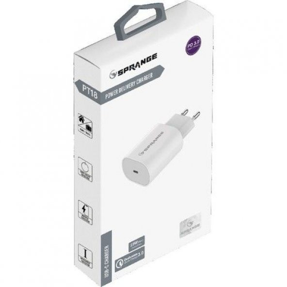 Sprange PT18 23W Usb-C Pd Şarj Adaptörü - Resim 2