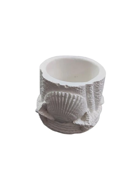 Deniz Kabuklu Saksı Kalemlik 9x6,5cm ürün görseli 1