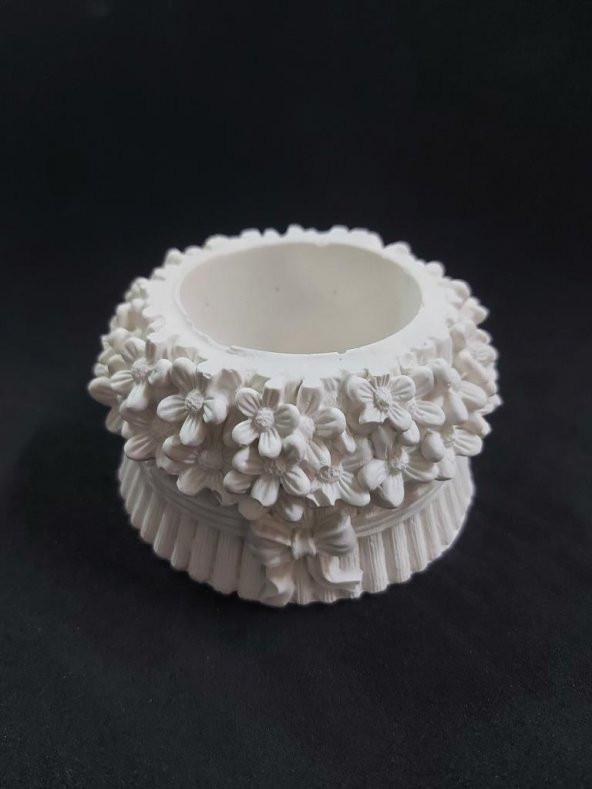 Dekoratif Çiçekli Saksı 11x6cm - Resim 2