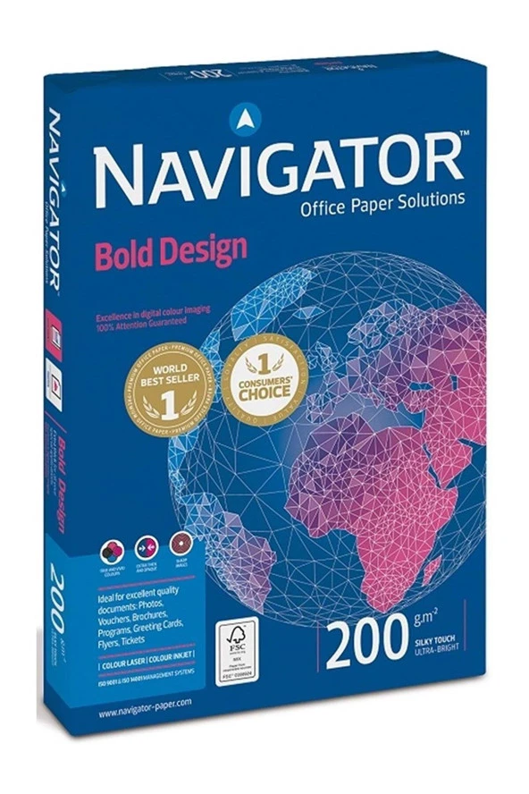 Navigator A4 Gramajlı Fotokopi Kağıdı 200 Gram Beyaz 1 Paket 150 Yaprak ürün görseli 1