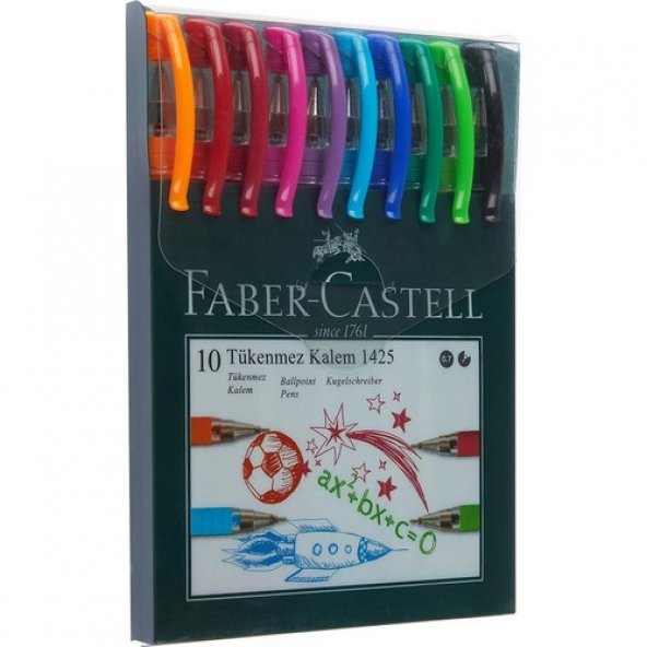 Faber-Castell 1425 Tükenmez Kalem Ailesi 10lu Poşet ürün görseli 1