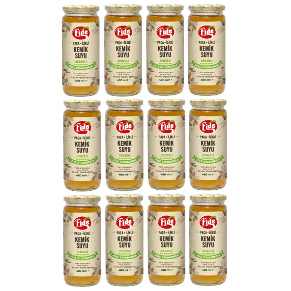 Fide Paça + İlikli Kemik Suyu Jöle Kıvamında Sebzeli 12 X 480 ML ürün görseli 1