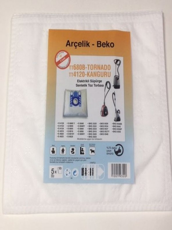 MEYSAN Meysan ARÇELİK-BEKO TT680B 5Lİ SÜPÜRGE TOZ TORBASI ürün görseli 1