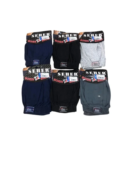 6 Lı Paket Seher Yıldızı Pamuklu Penye Düğmeli Erkek Boxer 0008 ürün görseli 1