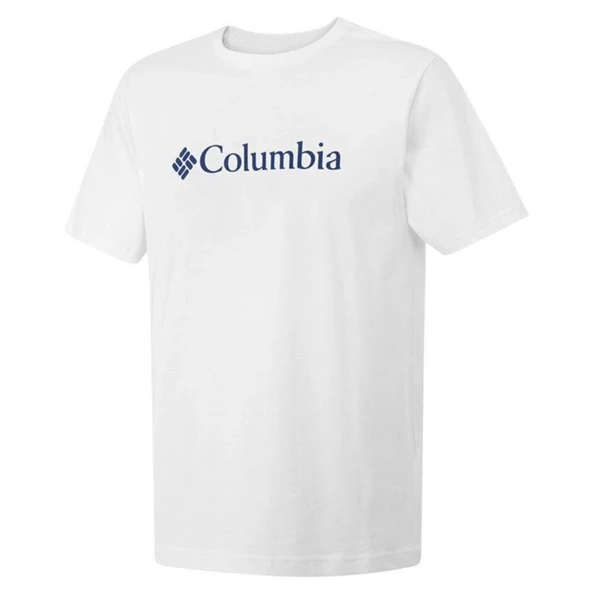 Columbia CSC M Basic Big Logo Brushed SS Tee Erkek Tişört Beyaz CS0287-100 ürün görseli 1
