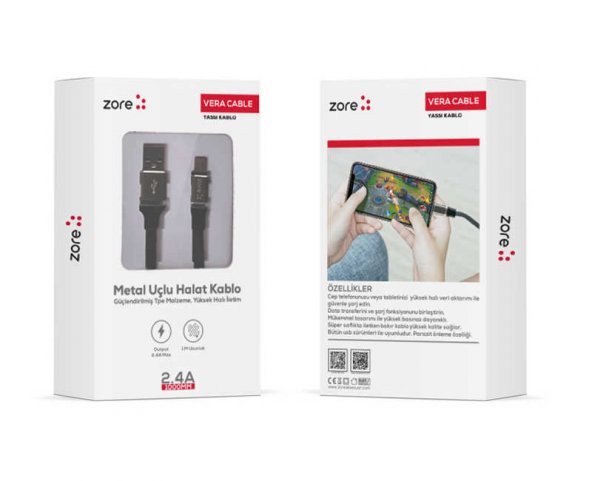 Zore Type-C Vera 2.4 A 1Metre Usb Kablo - Resim 8
