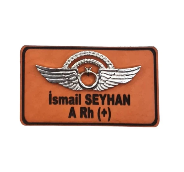 Deri Metal Rozetli Kıdemli Pilot İsimliği Tulum İsimlik - Deri İsimlik - Pilot İsimlik ürün görseli 1