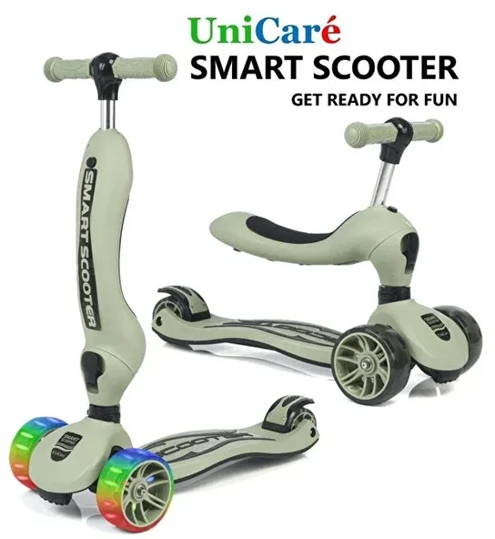 Unicare Smart Oturaklı Çocuk Scooter / Yeşil ürün görseli 1