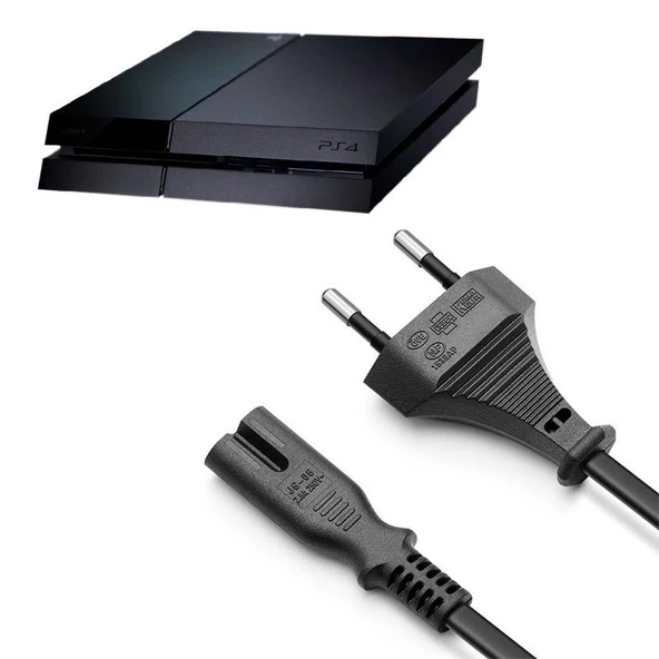 PS4 Güç Kablosu Playstation 4 Uyumlu Güç Kablosu Power 2 pin Kablo ürün görseli 1