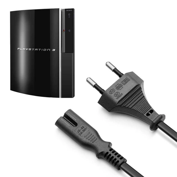 PS3 Güç Kablosu Playstation 3 Uyumlu Güç Kablosu Power 2 pin Kablo ürün görseli 1