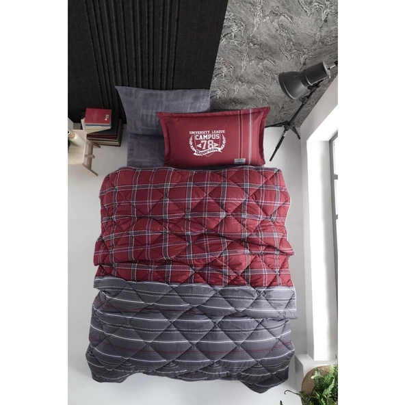 Clasy Ranforce Tek Kişilik Uyku Seti Campus V1 Bordo ürün görseli 1