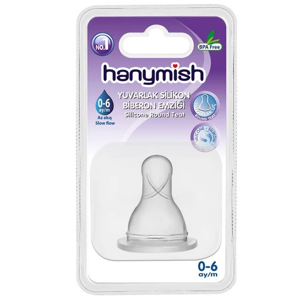Hanymish Yuvarlak Silikon Biberon Emziği No 1 0-6 Ay ürün görseli 1