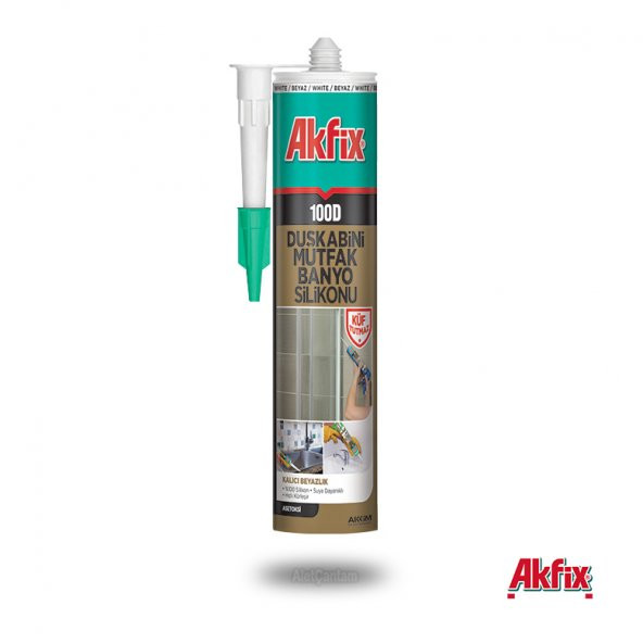 AKFİX 100D DUŞAKABİN MUTFAK BANYO SİLİKONU  BEYAZ ürün görseli 1
