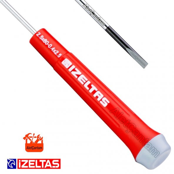 İzeltaş Elektronikçi Klemens Tornavida Düz Uçlu 2.5x80 ürün görseli 1