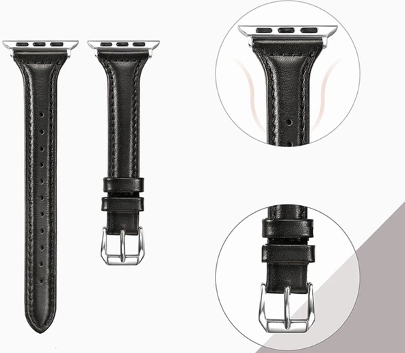 Apple Watch 44mm KRD-28 Deri Kordon - Resim 10