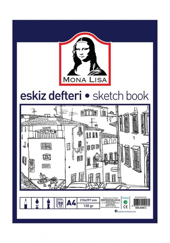 Eskiz Defteri A-4 Dokulu Kağıt Kara Kalem Çalışma Defteri 50 Yaprak 120 gr 21x29,7 cm 1 Paket Südor ürün görseli 1