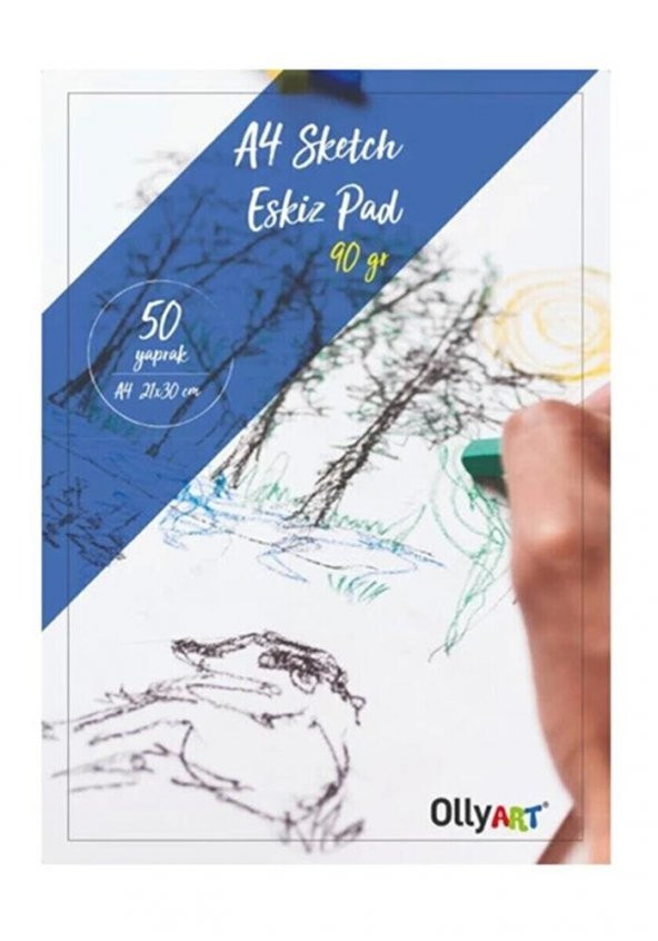 Eskiz Defteri A-4 Dokulu Kağıt Kara Kalem Çalışma Defteri 50 Yaprak 90 gr 21x29,7 cm 1 Paket ürün görseli 1