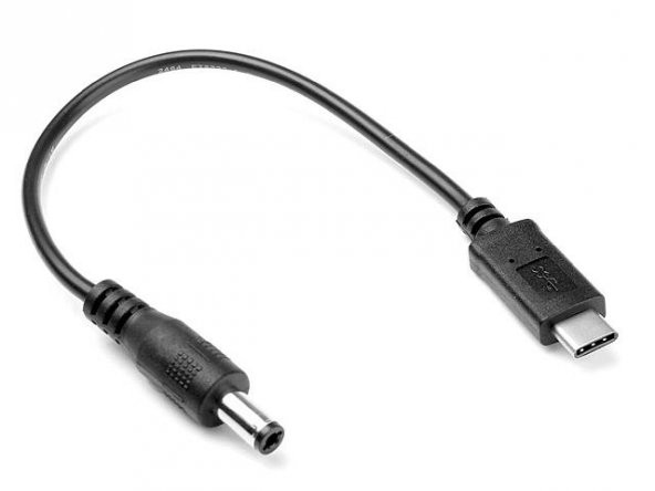 DC 5.5x2.5 mm Erkek - USB Type-C Erkek Kablo - 20 cm ürün görseli 1