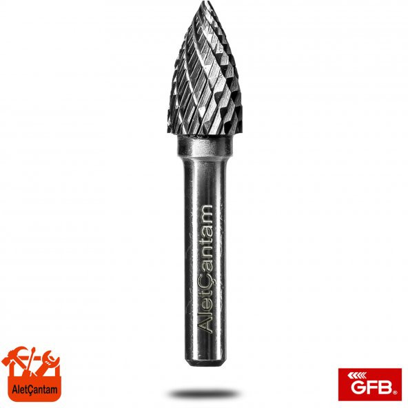 GFB KARBÜR FREZE MATKAP UCU KALIPÇI TAŞLAMA EĞE ZIMPARA 10mm (ÇAM TİPİ) ürün görseli 1