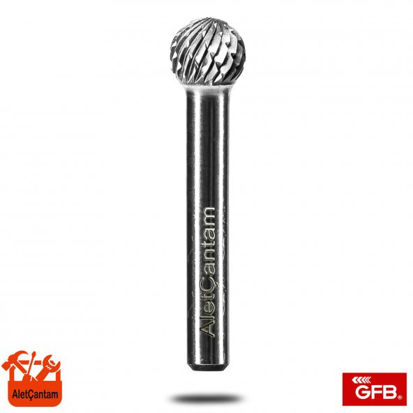 GFB KARBÜR FREZE MATKAP UCU KALIPÇI TAŞLAMA EĞE ZIMPARA 10mm KÜRE TİP) ürün görseli 1