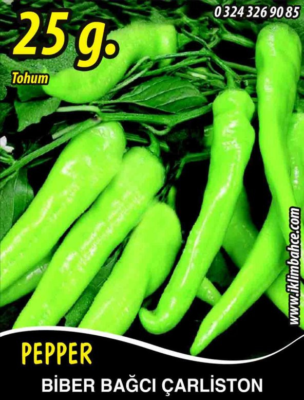 Biber Tohumu Bağcı Çarliston - 25 G.  (~ Takribi 3750 Tohum) ürün görseli 1