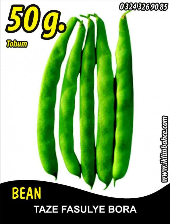 Fasulye Tohumu Bora ( Oturak ) - 50 G (~ Takribi 150 Tohum) ürün görseli 1