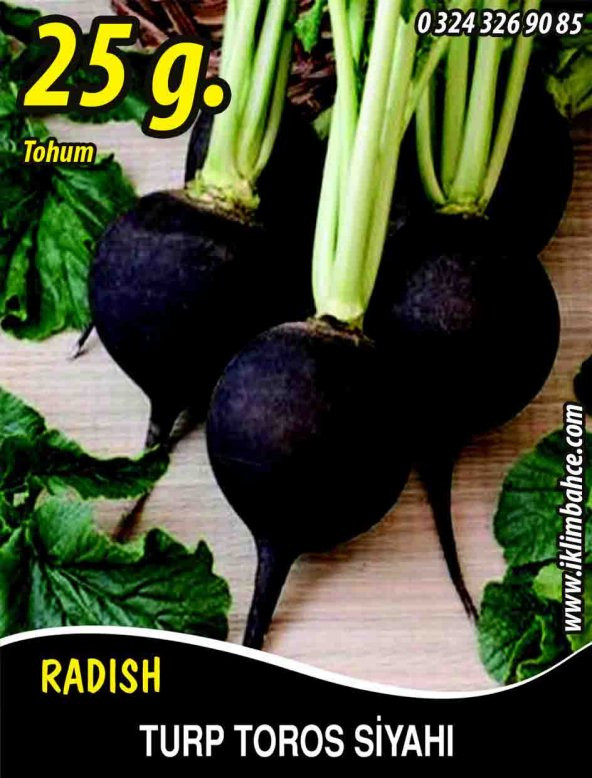Turp Tohumu Toros Siyahı - 25g (~ Takribi 1500 Tohum) ürün görseli 1